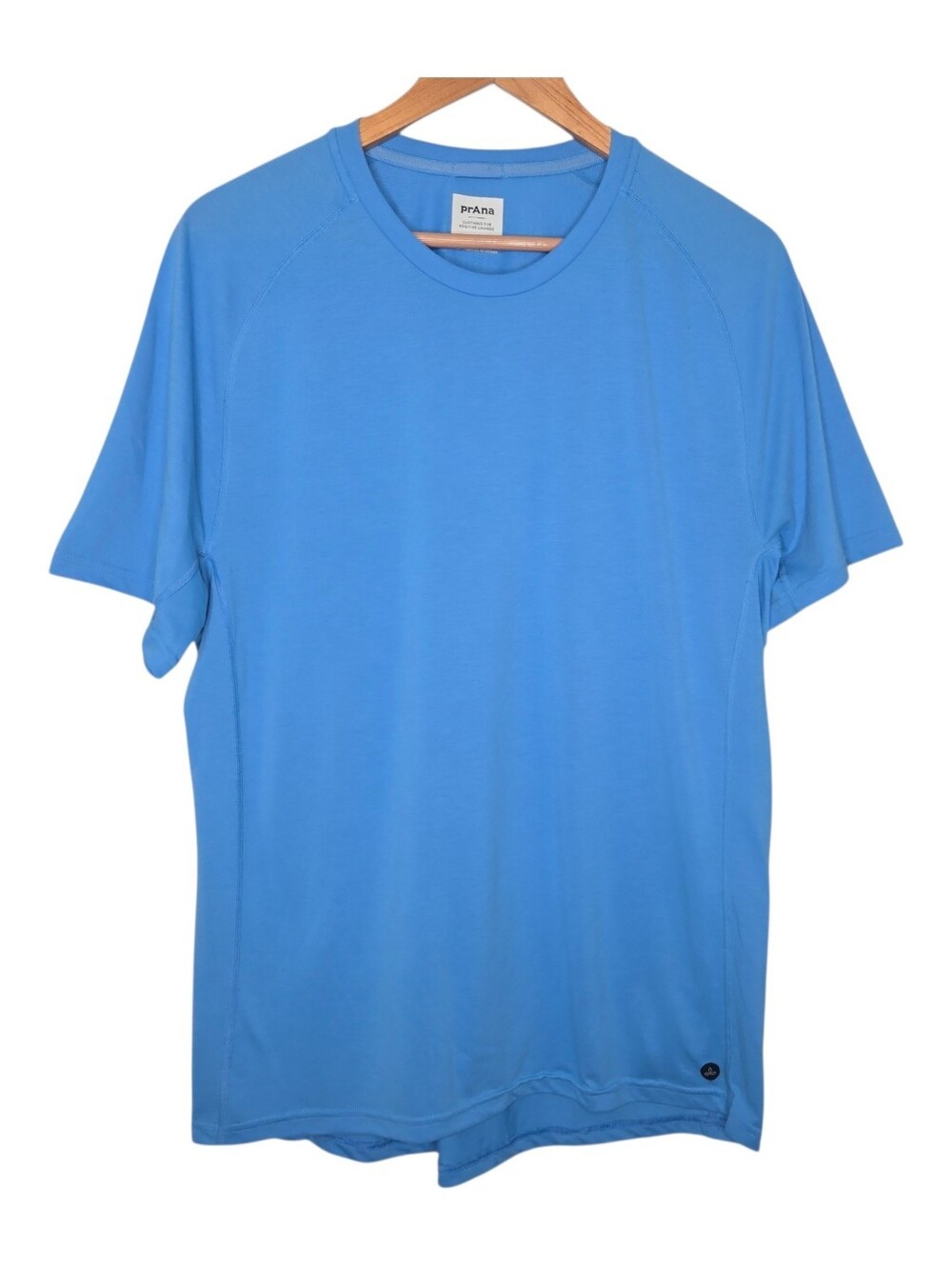 Prana Mens Bright Blue Mission Trails SS Tee Shirt Size Large